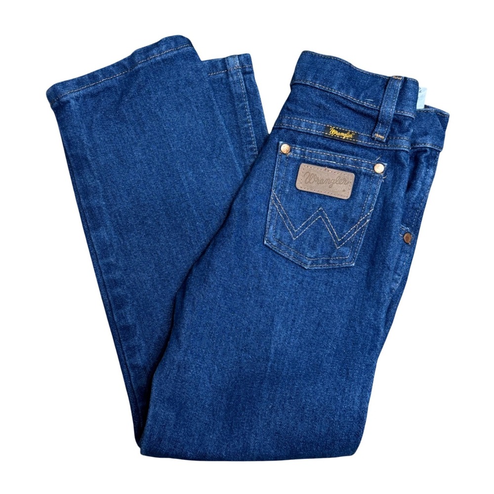 Wrangler Jeans Slim Fit Dark Wash Denim Classic Western Style Kids Size 7 Slim